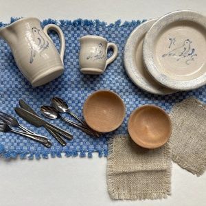 American Girl Doll Kirsten Larson Original Pottery Set - Rare. Excellent Cond.